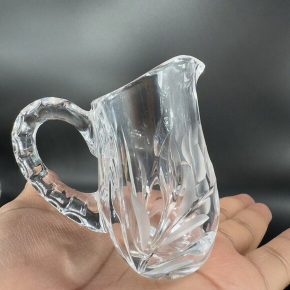 Vintage Clear Crystal Glass Miniature Small Pitcher Carafe Old Whimsical Decor - Picture 4 of 14